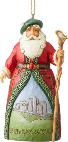 Enesco Jim Shore Heartwood Creek Santa's Around The World Irish Hanging Ornament, 4.72 Inch, Multicolor in Saudi Arabia