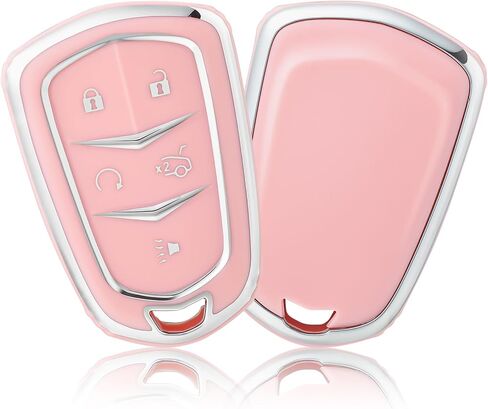 OFFCURVE for Cadillac Key Fob Cover, Key Fob Case Shell for 2015-2019 Cadillac Escalade CTS XTS ATS STS XT4 XT5 CT6 SRX Premium Soft TPU Smart Key Holder Car Accessories, Black in Kuwait