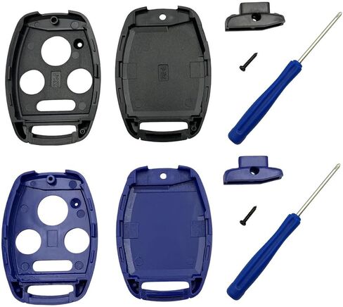 Replacement Key Fob Shell Case Fits for Honda Accord Civic EX Pilot Keyless Entry Remote Control Key Cover (4 Buttons Black+Blue) in Kuwait