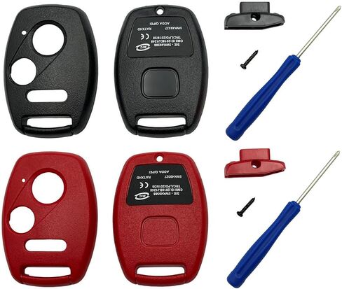 Replacement Key Fob Shell Case Fits for Honda Accord Civic EX Pilot Keyless Entry Remote Control Key Cover (4 Buttons Black+Blue) in Kuwait
