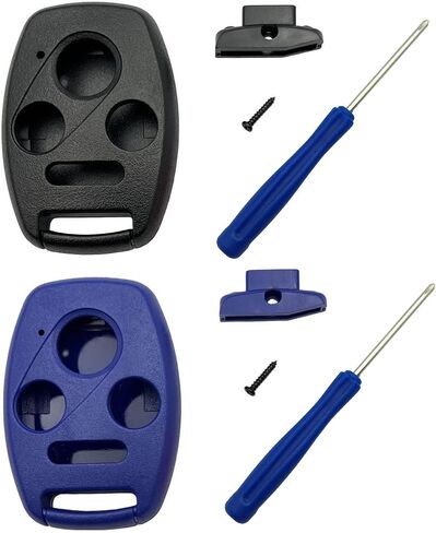 Replacement Key Fob Shell Case Fits for Honda Accord Civic EX Pilot Keyless Entry Remote Control Key Cover (4 Buttons Black+Blue) in Kuwait