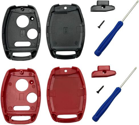 Replacement Key Fob Shell Case Fits for Honda Accord Civic EX Pilot Keyless Entry Remote Control Key Cover (4 Buttons Black+Blue) in Kuwait
