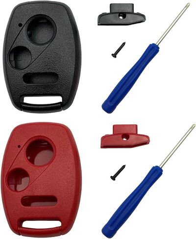 Replacement Key Fob Shell Case Fits for Honda Accord Civic EX Pilot Keyless Entry Remote Control Key Cover (4 Buttons Black+Blue) in Kuwait