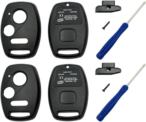 Replacement Key Fob Shell Case Fits for Honda Accord Civic EX Pilot Keyless Entry Remote Control Key Cover (4 Buttons Black+Blue) in Kuwait