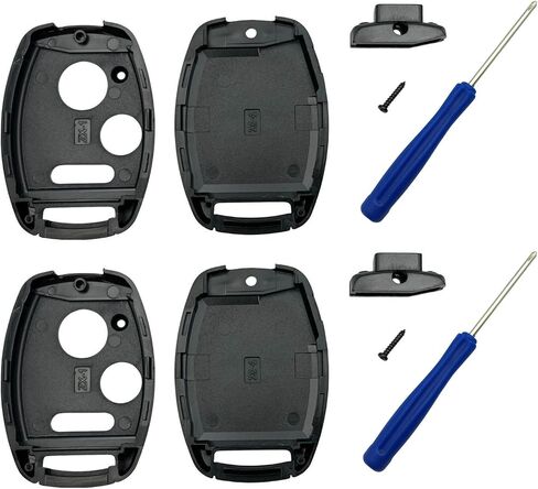 Replacement Key Fob Shell Case Fits for Honda Accord Civic EX Pilot Keyless Entry Remote Control Key Cover (4 Buttons Black+Blue) in Kuwait