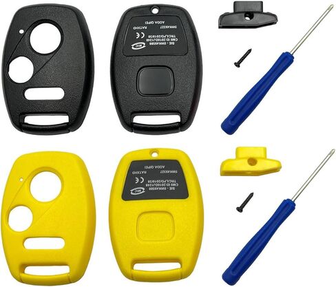 Replacement Key Fob Shell Case Fits for Honda Accord Civic EX Pilot Keyless Entry Remote Control Key Cover (4 Buttons Black+Blue) in Kuwait