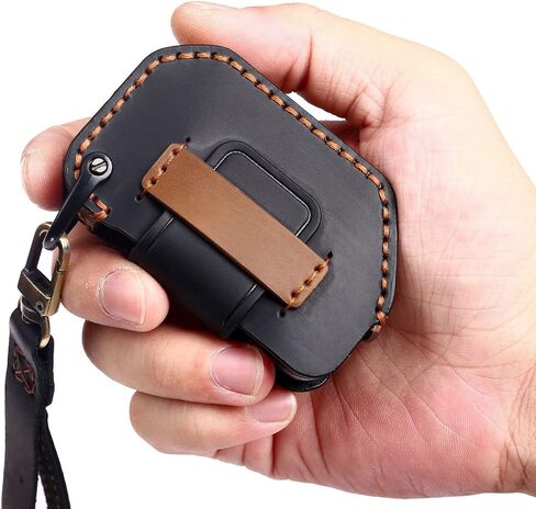 EASYANT Genuine Leather Car Key Fob Cover Compatible with Jeep 2018-2024 Gladiator Wrangler Sahara Rubicon 4 Buttons Black in Saudi Arabia