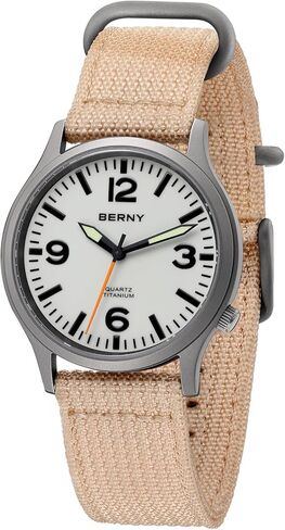 BERNY Titanium Watch for Men Japanese Sweep Second Quartz Movement VH31 5ATM Waterproof Analog Quartz Watch Super Luminous Sapphire Glass in Saudi Arabia