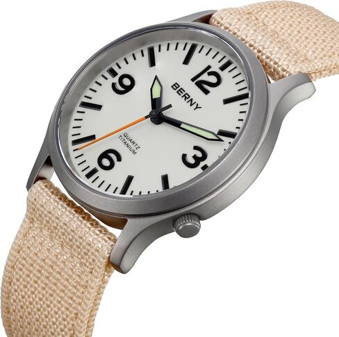 BERNY Titanium Watch for Men Japanese Sweep Second Quartz Movement VH31 5ATM Waterproof Analog Quartz Watch Super Luminous Sapphire Glass in Saudi Arabia