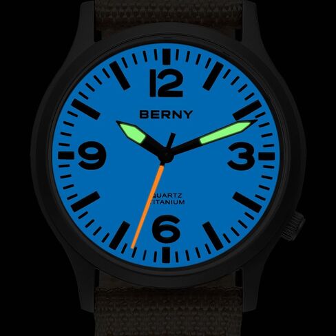 BERNY Titanium Watch for Men Japanese Sweep Second Quartz Movement VH31 5ATM Waterproof Analog Quartz Watch Super Luminous Sapphire Glass in Saudi Arabia