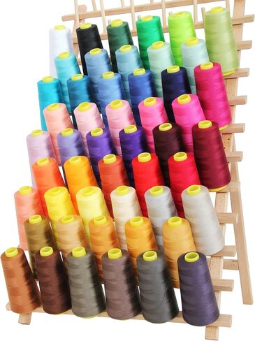 رف خيط خشبي مخروطي كبير من Threadart 66 | مصنوعة من الخشب الصلب، قوي، قائم بذاته أو مثبت على الحائط | مثالية للمخاريط الكبيرة الحجم | للخياطة والتطريز واللحف وتخزين الخيوط المتخصصة in Saudi Arabia