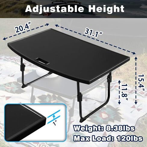 Camping Table Tray for Tesla Model Y Trunk Folding Table Picnic Table Rear Trunk Cargo Area Lower Compartment Foldable Table for Tesla Model Y Accessories (Black) in Saudi Arabia