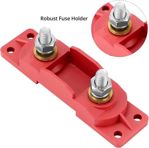 QWORK 250 Amp Fuse Holder Kit with 250 Amp Fuse & Cable Boot Covers – 5/16" Studs for Up to 2/0 Gauge Wire, Includes Convenient Mounting Holes – for Marine Automotive Battery Fuse Towing Safety in Saudi Arabia