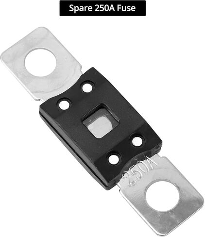 QWORK 250 Amp Fuse Holder Kit with 250 Amp Fuse & Cable Boot Covers – 5/16" Studs for Up to 2/0 Gauge Wire, Includes Convenient Mounting Holes – for Marine Automotive Battery Fuse Towing Safety in Saudi Arabia