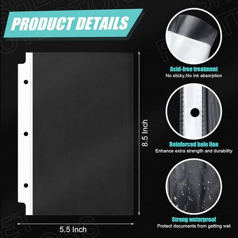 Ctosree 500 Pcs Sheet Protectors Bulk 5.5 x 8.5 Inch 3 Hole Clear Heavy Duty Page Protectors for 3 Ring Binder Plastic Sleeves for Binders in Saudi Arabia