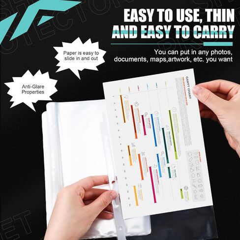 Ctosree 500 Pcs Sheet Protectors Bulk 5.5 x 8.5 Inch 3 Hole Clear Heavy Duty Page Protectors for 3 Ring Binder Plastic Sleeves for Binders in Saudi Arabia
