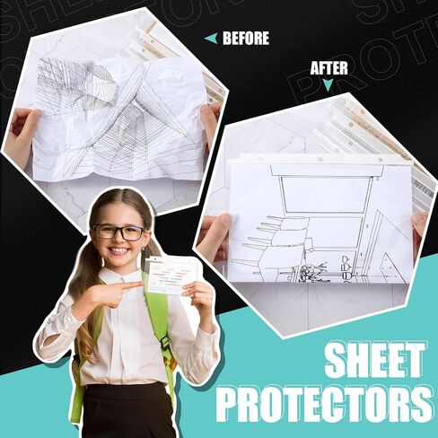 Ctosree 500 Pcs Sheet Protectors Bulk 5.5 x 8.5 Inch 3 Hole Clear Heavy Duty Page Protectors for 3 Ring Binder Plastic Sleeves for Binders in Saudi Arabia