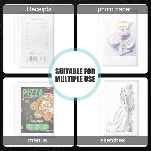 Ctosree 500 Pcs Sheet Protectors Bulk 5.5 x 8.5 Inch 3 Hole Clear Heavy Duty Page Protectors for 3 Ring Binder Plastic Sleeves for Binders in Saudi Arabia