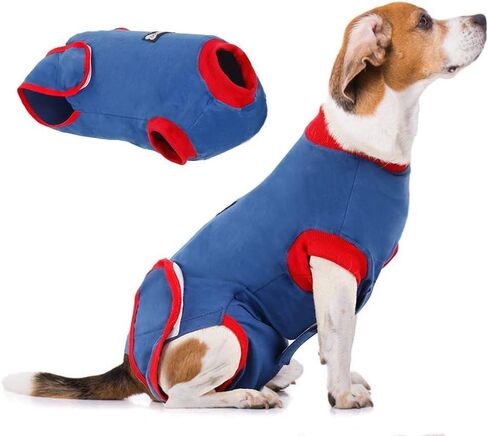 Vanansa Dog Surgical Suit, Dog Surgery Recovery Suit After Surgery Operation, Dog Onsie to Alternative E-Collar After Surgery Wear Dog Medical Clot(Darkgrey-M) in Kuwait