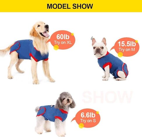 Vanansa Dog Surgical Suit, Dog Surgery Recovery Suit After Surgery Operation, Dog Onsie to Alternative E-Collar After Surgery Wear Dog Medical Clot(Darkgrey-M) in Kuwait