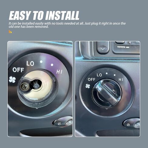 UGSHY 3 قطع مقبض التحكم في تكييف الهواء للسيارات، مادة ABS مقبض التحكم في مروحة سخان التيار المتردد، استبدال السيارة OEM رقم 55905-0C010، متوافق مع Toyota، Tundra (أسود) in Kuwait