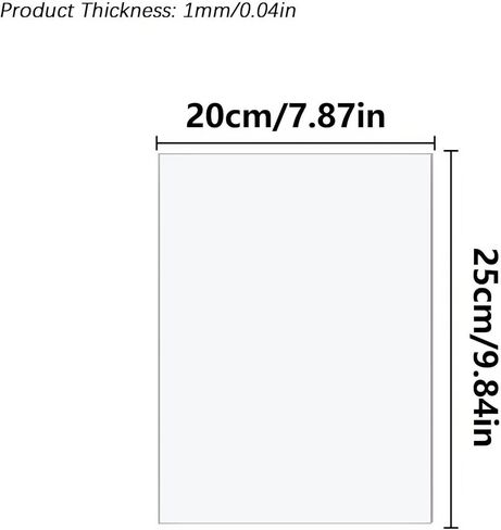 10 عبوات من ورق الأكريليك الشفاف مقاس 5 × 7 بوصة بسمك 1 مم، لوح زجاج شبكي شفاف، لوح أكريليك بلاستيكي لحرف الحائط وإطار صورة زجاجي لمشاريع الأعمال اليدوية والرسم in Kuwait
