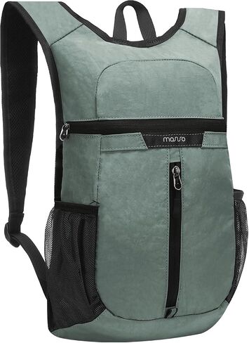 MOSISO 10L Lightweight Hiking Daypack Small Packable Hiking Backpack for Men Women, Casual Foldable Day Pack Shoulder Bag with Front Vertical Pocket for Travel Camping Outdoor, Black in Kuwait