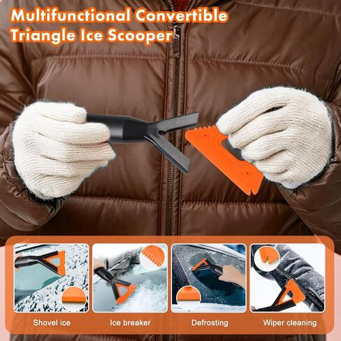 Eazy2hD 61.4" Bendable Snow Brush Ice Scrapers for Car Windshield with Squeegee & Foam Grip, Extendable Aluminum Handle, 180° Pivoting Snow Removal Tool Car Brush for Outdoor Car, Truck, SUV in Saudi Arabia