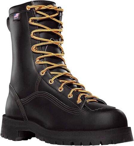 حذاء عمل مقاوم للماء مقاس 8 بوصات من Danner Rain Forest للرجال - جلد محبب بالكامل مع نسيج Gore-Tex جيد التهوية، ووسادة قدم مريحة ونعل خارجي بكعب مطاطي، مصنف EH in Kuwait