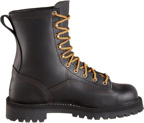 حذاء عمل مقاوم للماء مقاس 8 بوصات من Danner Rain Forest للرجال - جلد محبب بالكامل مع نسيج Gore-Tex جيد التهوية، ووسادة قدم مريحة ونعل خارجي بكعب مطاطي، مصنف EH in Kuwait