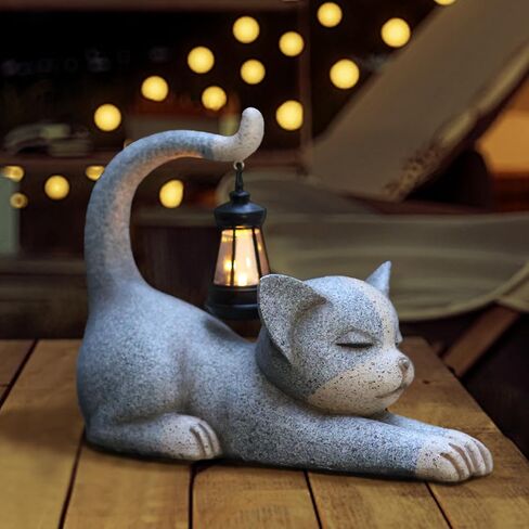 Hedgehog Statues for Garden,Solar Outdoor Cat Garden Sculptures,Garden Statues for Patio,Yard,Lawn,Gardening Gifts for Women and Mom in Saudi Arabia