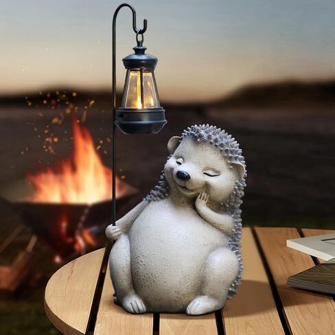 Hedgehog Statues for Garden,Solar Outdoor Cat Garden Sculptures,Garden Statues for Patio,Yard,Lawn,Gardening Gifts for Women and Mom in Saudi Arabia