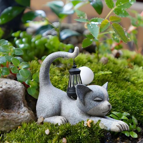 Hedgehog Statues for Garden,Solar Outdoor Cat Garden Sculptures,Garden Statues for Patio,Yard,Lawn,Gardening Gifts for Women and Mom in Saudi Arabia