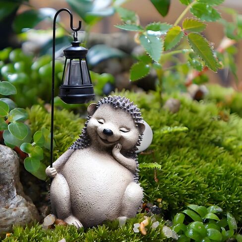 Hedgehog Statues for Garden,Solar Outdoor Cat Garden Sculptures,Garden Statues for Patio,Yard,Lawn,Gardening Gifts for Women and Mom in Saudi Arabia
