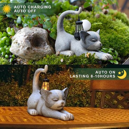 Hedgehog Statues for Garden,Solar Outdoor Cat Garden Sculptures,Garden Statues for Patio,Yard,Lawn,Gardening Gifts for Women and Mom in Saudi Arabia