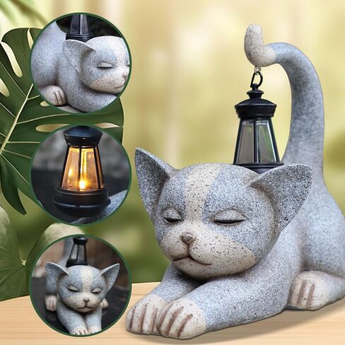 Hedgehog Statues for Garden,Solar Outdoor Cat Garden Sculptures,Garden Statues for Patio,Yard,Lawn,Gardening Gifts for Women and Mom in Saudi Arabia