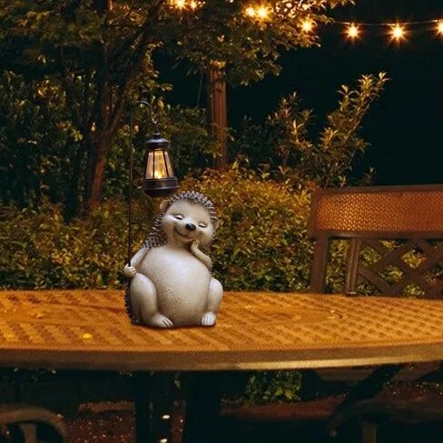 Hedgehog Statues for Garden,Solar Outdoor Cat Garden Sculptures,Garden Statues for Patio,Yard,Lawn,Gardening Gifts for Women and Mom in Saudi Arabia