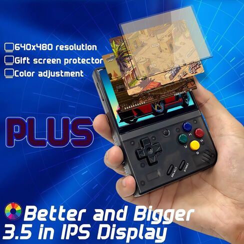 Miyoo Mini Plus OnionOS Handheld Game Console 3.5-inch 640*480 Screen 3000mAh Miyoo-Mini+ with Portable Case Retro Gray in Saudi Arabia