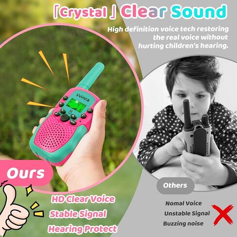 Vvinca Walkie Talkies for Kids Rechargeable 3 Pack, Toys for Boys Girls Age 3-13 Ourdoor Camping Birthday Gift, 3KM Long Range Walkie-Talkie 2 Way Radios 22 CH VOX with Li-ion Battery Flashlight in Saudi Arabia