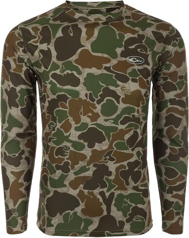 قميص Drake Waterfowl الرجالي EST Camo Performance برقبة دائرية وأكمام طويلة | قميص صيد تبريد للحماية من الشمس بعامل حماية من أشعة الشمس 50+ للرجال in Saudi Arabia