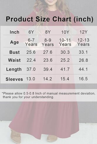 فستان HOSIKA طويل للفتيات برقبة دائرية على شكل حرف A وفضفاض متدرج للعطلات مع جيوب للأعمار من 6 إلى 12 سنة in Kuwait