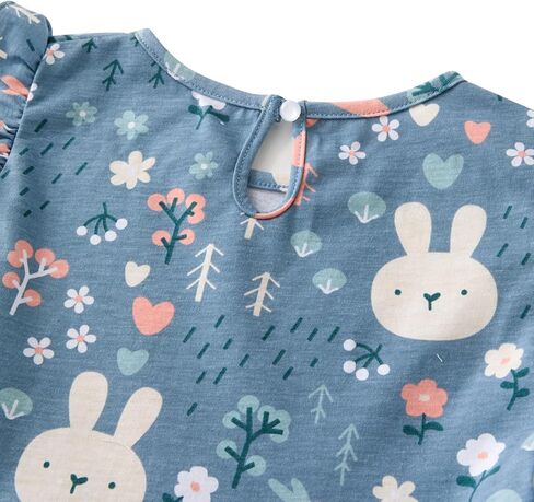 Girls Dresses,Ruffle Sleeves Dresses for Girls Cotton Casual,Back to School Outfits for Girls in Kuwait