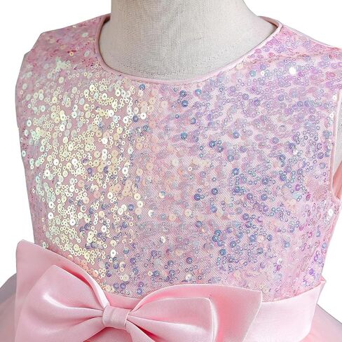Girls Tutu Sequin Dress Sparkly Tulle Puffy Flower Girl Dress Toddler Girl Dress for Party Wedding Birthday 3-12Y in Saudi Arabia