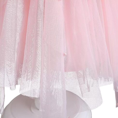 Girls Tutu Sequin Dress Sparkly Tulle Puffy Flower Girl Dress Toddler Girl Dress for Party Wedding Birthday 3-12Y in Saudi Arabia