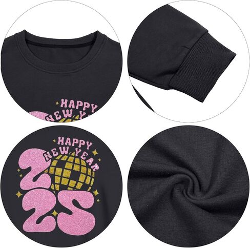 KIDDAD Happy New Year 2025 Sweatshirts Women New Years Party Sweatshirt Merry Christmas Holiday Long Sleeve Pullover Tops in Kuwait