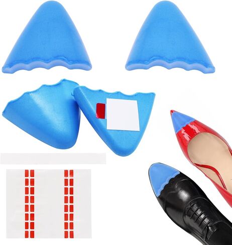 Shoe Filler Inserts 2 Pairs Shoes Cushion Fillers for Loose Shoes Foam Toe Filler to Make Big Shoes Fit Half-Size Insoles Adjust Shoe for High Heels Dress Shoes Boots with Tape (Large-Rounded,Blue) in Saudi Arabia