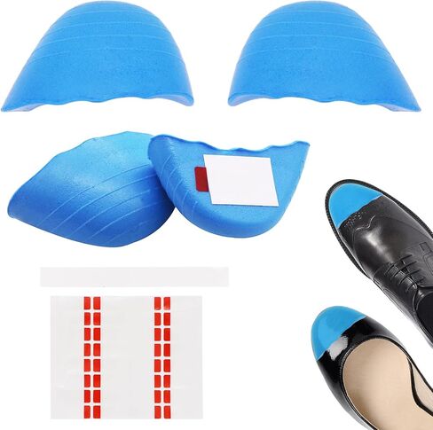 Shoe Filler Inserts 2 Pairs Shoes Cushion Fillers for Loose Shoes Foam Toe Filler to Make Big Shoes Fit Half-Size Insoles Adjust Shoe for High Heels Dress Shoes Boots with Tape (Large-Rounded,Blue) in Saudi Arabia