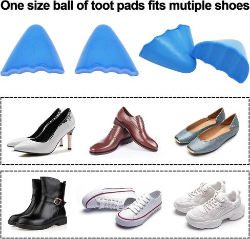Shoe Filler Inserts 2 Pairs Shoes Cushion Fillers for Loose Shoes Foam Toe Filler to Make Big Shoes Fit Half-Size Insoles Adjust Shoe for High Heels Dress Shoes Boots with Tape (Large-Rounded,Blue) in Saudi Arabia