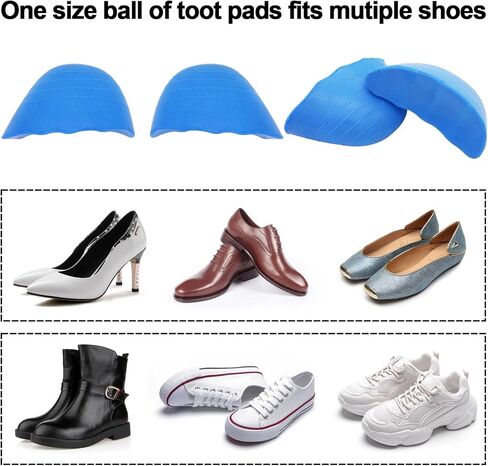 Shoe Filler Inserts 2 Pairs Shoes Cushion Fillers for Loose Shoes Foam Toe Filler to Make Big Shoes Fit Half-Size Insoles Adjust Shoe for High Heels Dress Shoes Boots with Tape (Large-Rounded,Blue) in Saudi Arabia