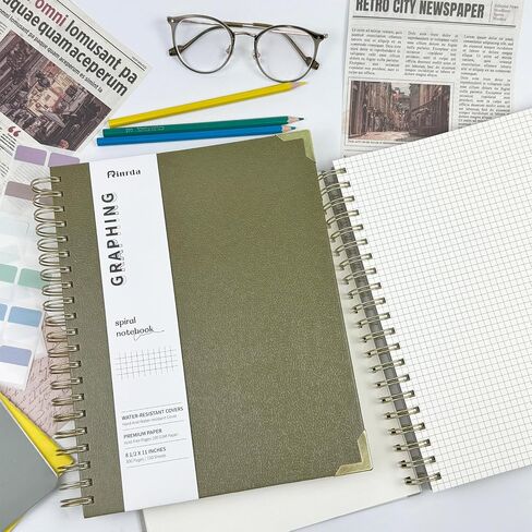 Graph Paper Spiral Journal Notebook 8.5x11 300 Pages A4 Hardcover Graphing Notebook for Writing,Engineering with 100GSM Thick Graphing Paper,Journal for Women & Men Dark Green Spiral Journal For School,Office,Study and Notes in Saudi Arabia